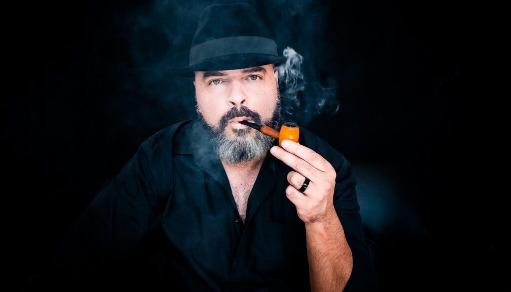 man fedora hat smoking 7594443